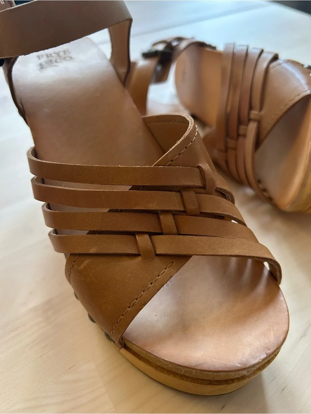 Frye & Co Leather Platform Clogs